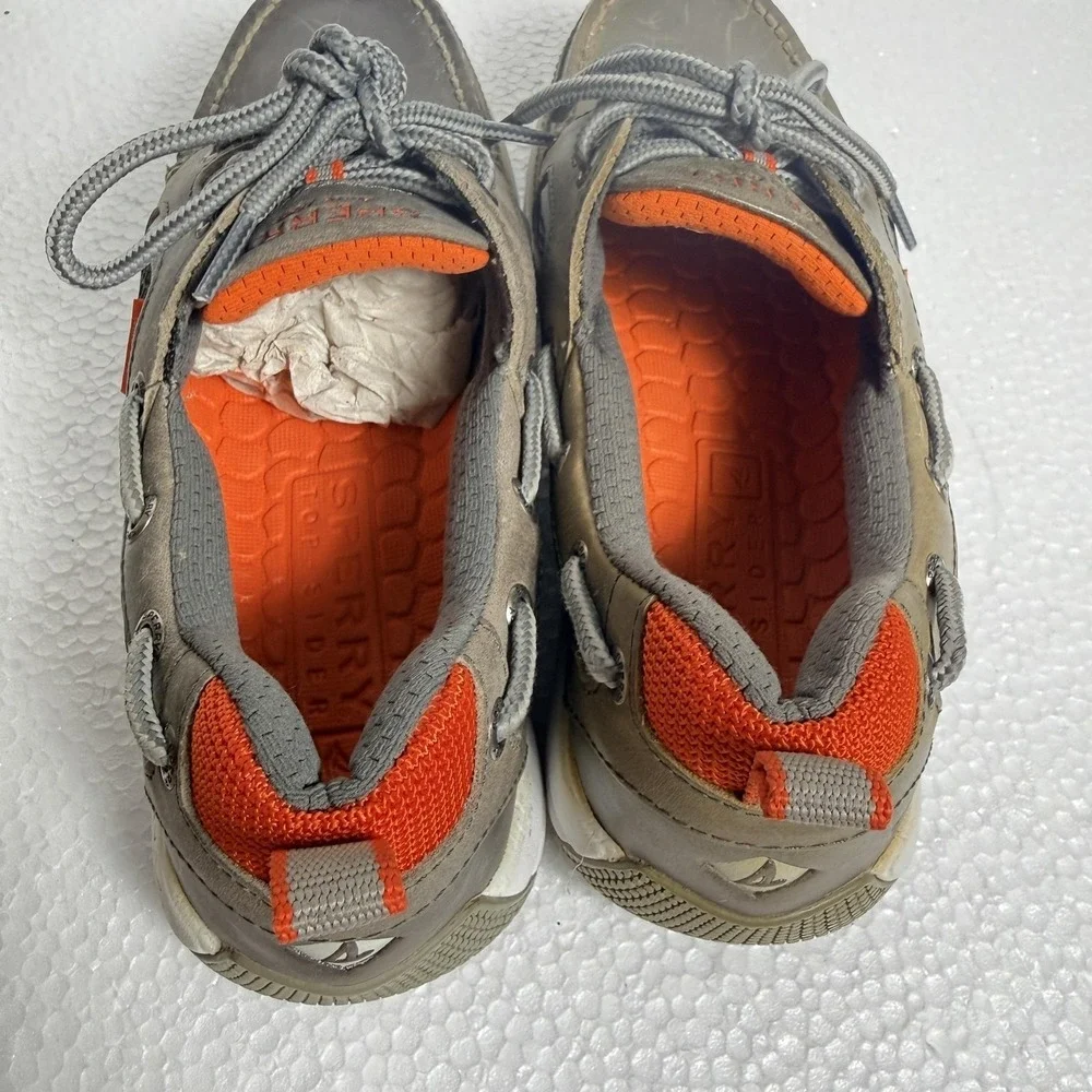Sperry Shoes Mens Size 8 Brown Leather Boat Sneaker Mesh Lace Up Casual 10528703